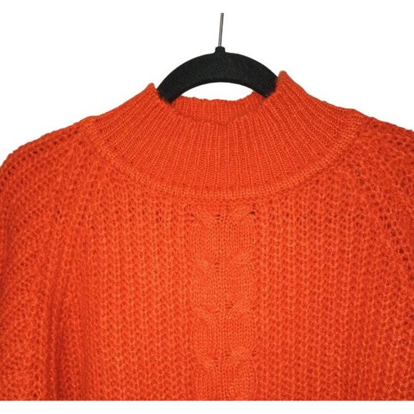 Vintage Sostanza Sweater Womens Size M Pumpkin Orange Pullover NOS Oversized 80s - Picture 2 of 11
